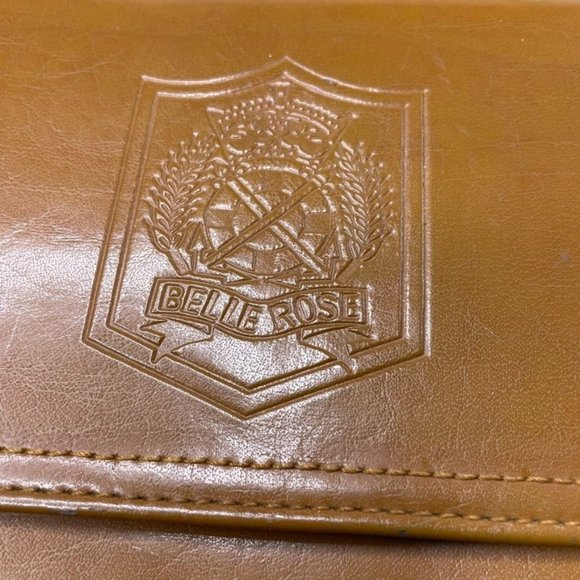 Vintage Belle Rose Black Leather Crossbody Bag Multi Pocket Organizer Handbag u - Picture 3 of 11